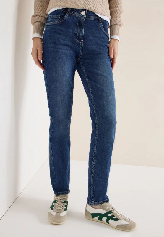 Jeans elasticizzati aderenti a vita a... - blu