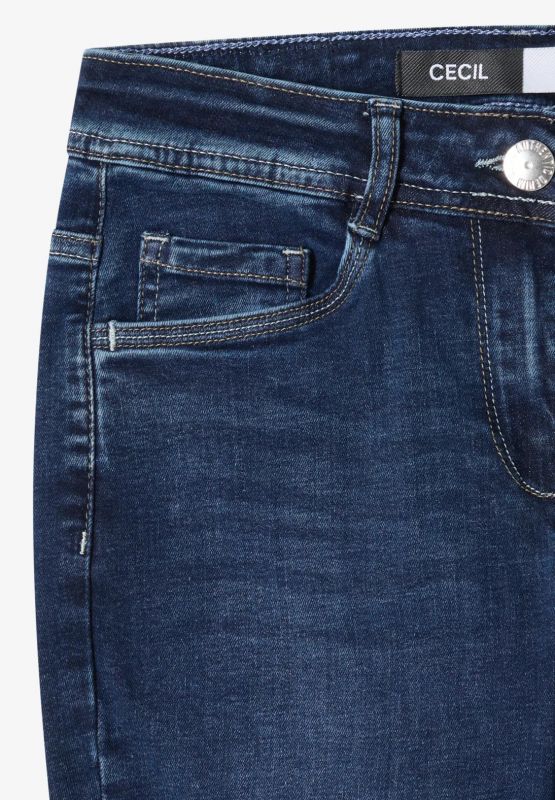 Jeans elasticizzati aderenti a vita a... - blu