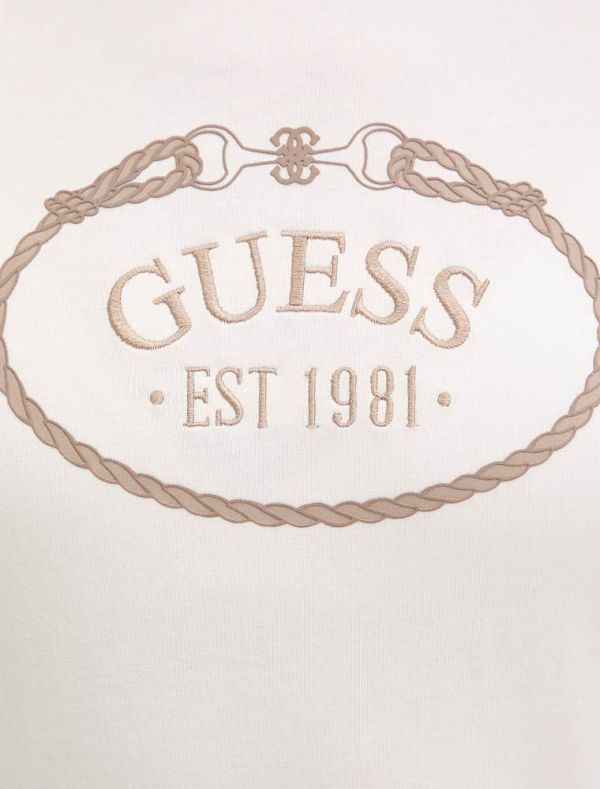 T-shirt manica corta sportiva Guess - panna