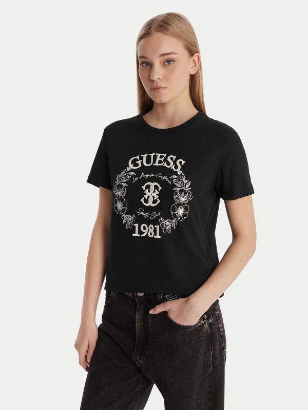 T-shirt manica corta sportiva Guess - nero