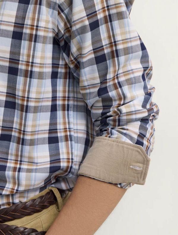 Camicia manica lunga casual Bugatti - blu marrone