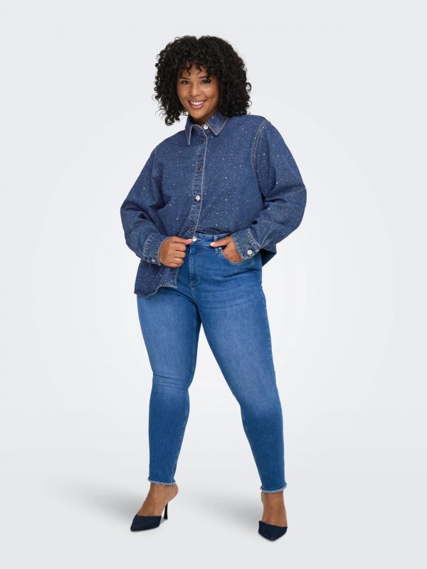 Jeans aderenti elasticizzati a vita m... - blu denim