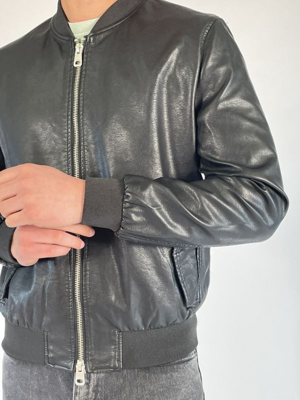 Giubbino ecopelle Over-d - nero