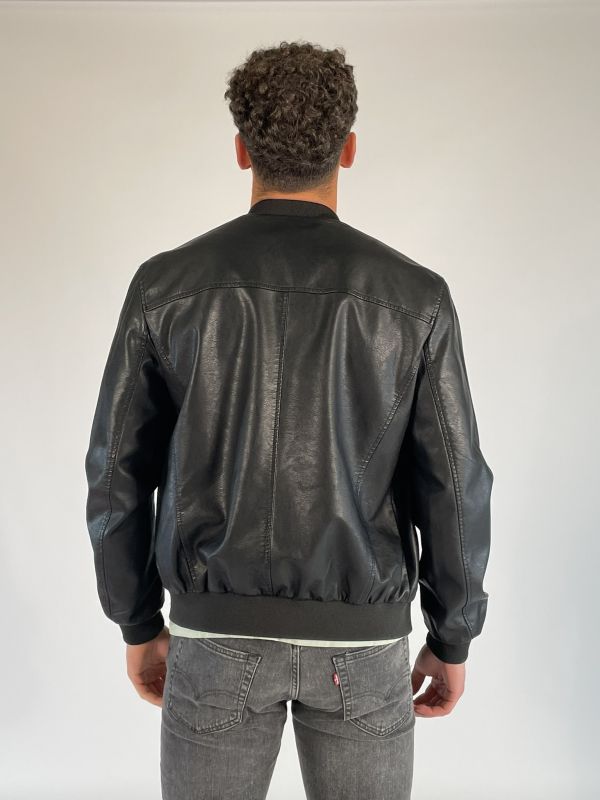 Giubbino ecopelle Over-d - nero