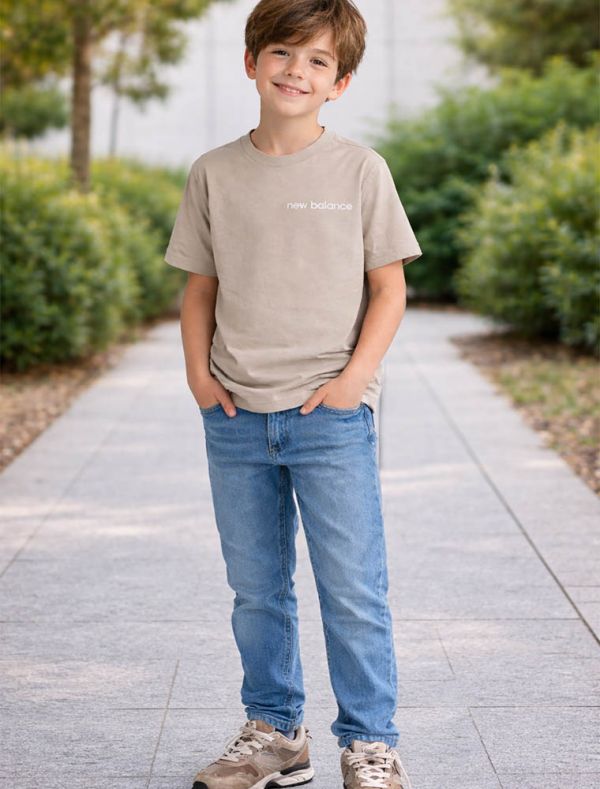 T-shirt manica corta sportiva Newbalance - beige