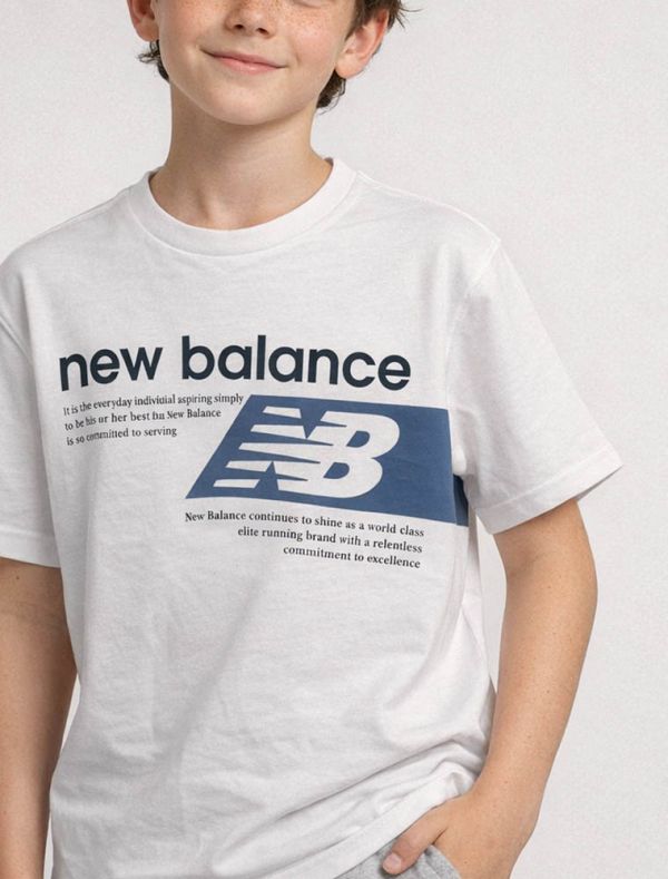 T-shirt manica corta sportiva Newbalance - bianco