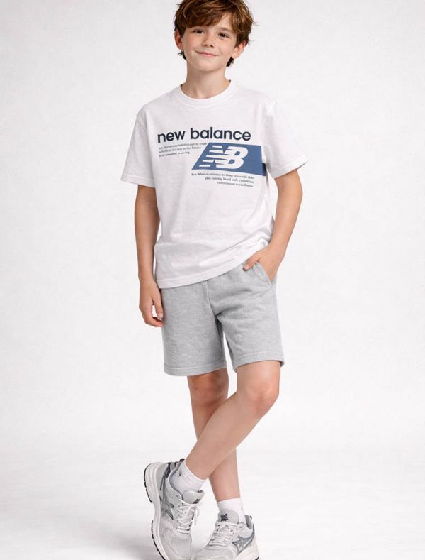 T-shirt manica corta sportiva Newbalance - bianco