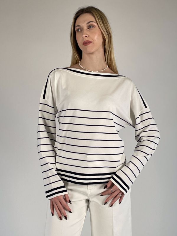 Maglia manica lunga 24j By Pennyblack - avorio blu