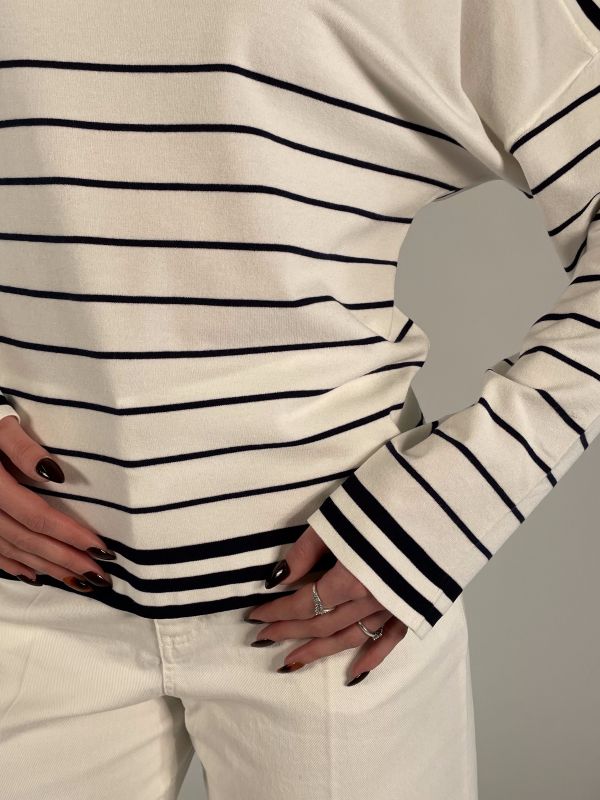 Maglia manica lunga 24j By Pennyblack - avorio blu