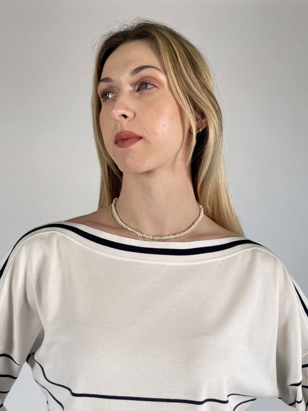 Maglia manica lunga 24j By Pennyblack - avorio blu