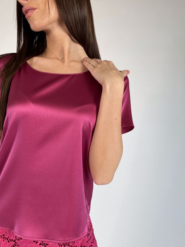 Camicia manica corta Pennypink - fuxia