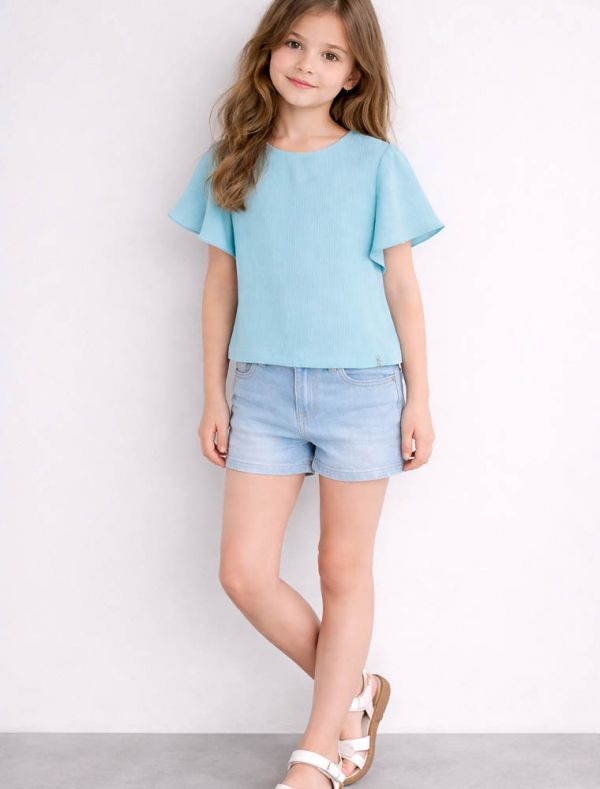 Camicia manica corta Kocca - azzurro