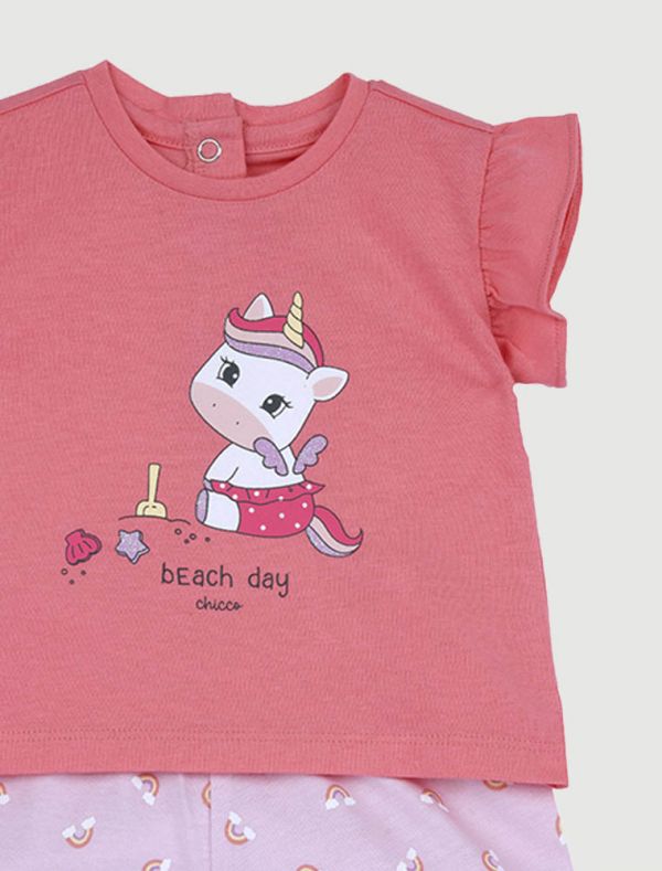 Completo maglia e pantalone corto Chicco - rosa