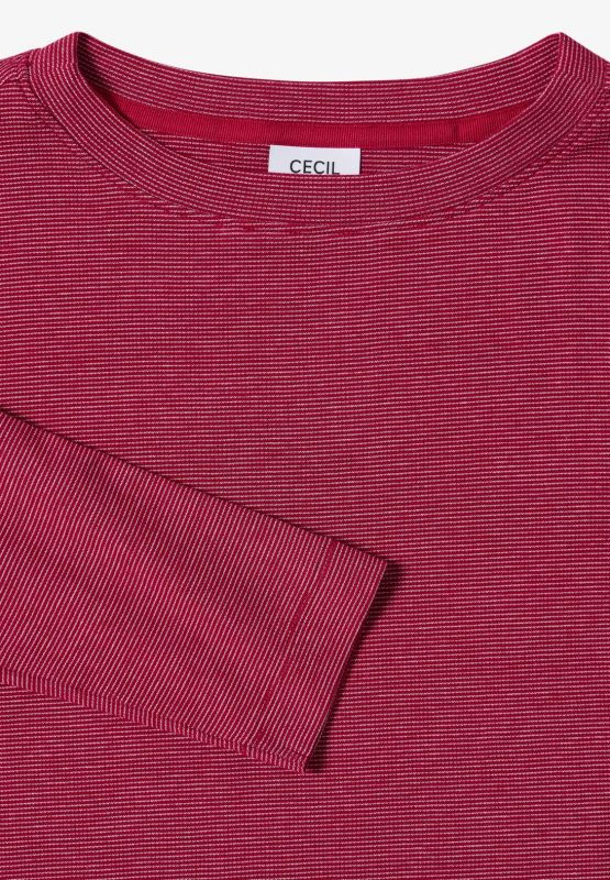 Maglia manica lunga girocollo curvy - red