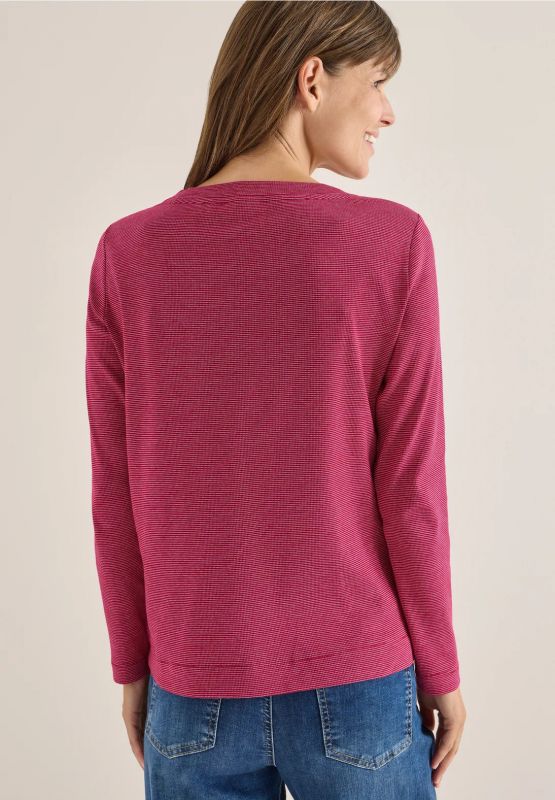 Maglia manica lunga girocollo curvy - red