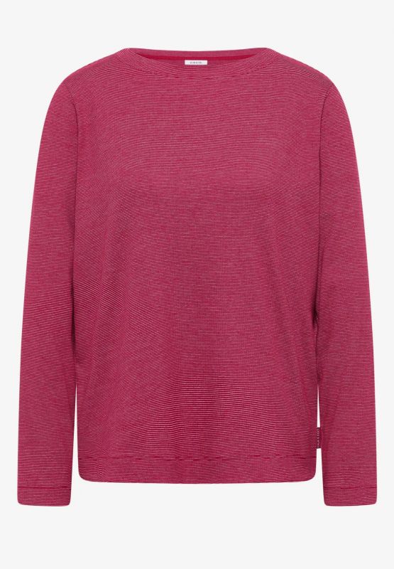 Maglia manica lunga girocollo curvy - red