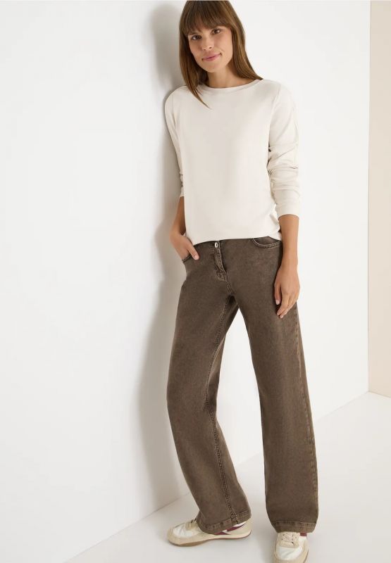 Maglia manica lunga curvy girocollo - grigio