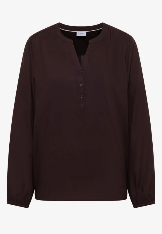 Camicia manica lunga curvy. patta dec... - brown