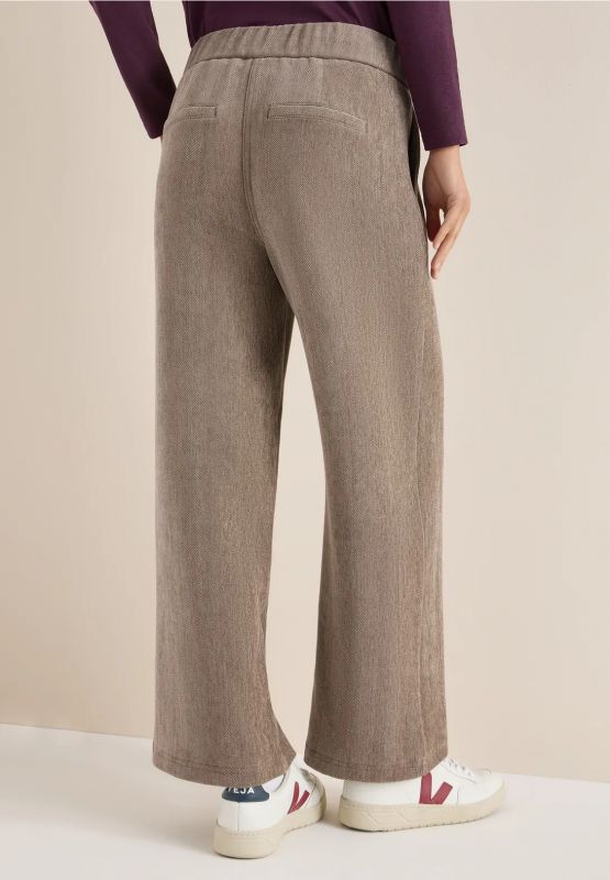 Pantalone curvy. vita alta, gamba lar... - beige