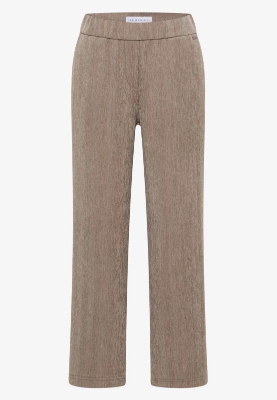 Pantalone curvy. vita alta, gamba lar... - beige