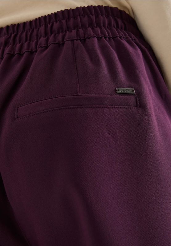 Pantalone curvy. vita alta, gamba lar... - prugna