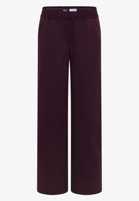 Pantalone curvy. vita alta, gamba lar... - prugna