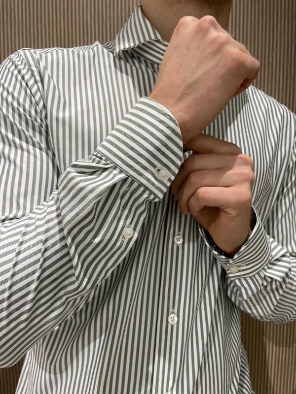 Camicia manica lunga Xacus - bianco verde