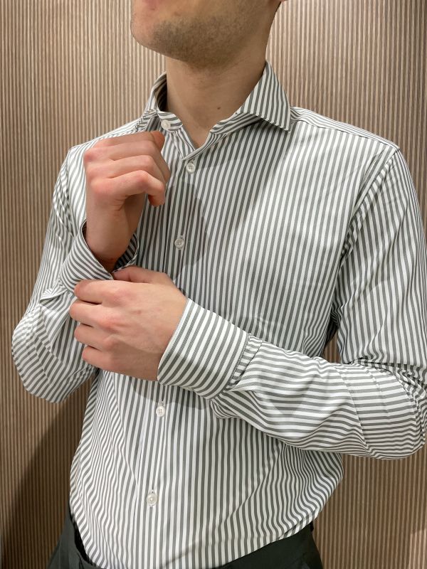 Camicia manica lunga Xacus - bianco verde