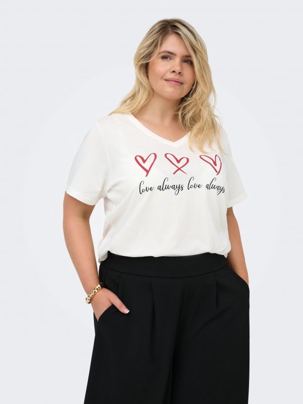 T-shirt manica corta Only - Carmakoma - cloud dancer