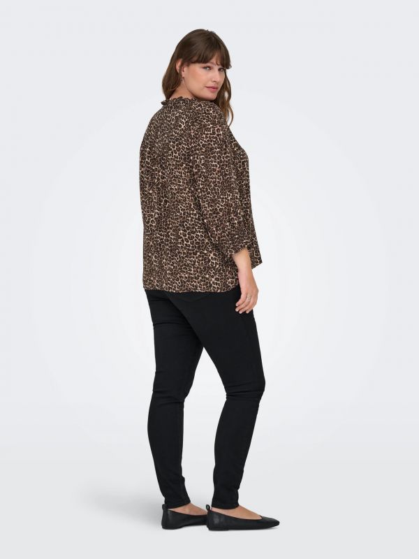 Camicia con scollo a v. chiusura con ... - leopardo