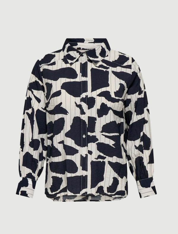 Camicia con colletto. chiusura con bo... - cloud dancer