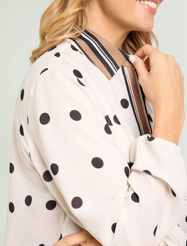 Camicia manica lunga curvy Luisa Viola - latte