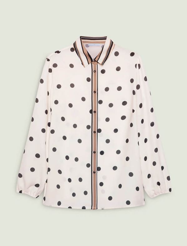 Camicia manica lunga curvy Luisa Viola - latte