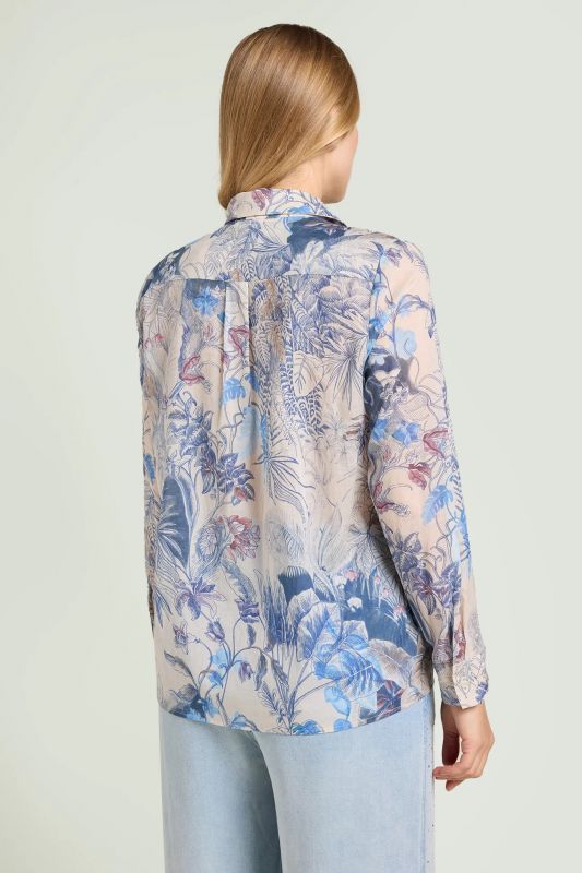 Camicia manica lunga curvy Luisa Viola - azzurro beige