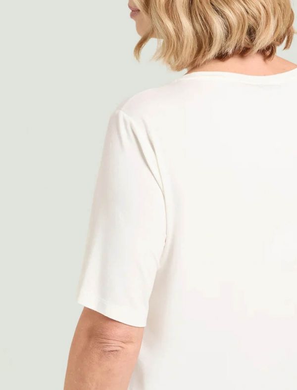 Camicia manica corta curvy Luisa Viola - latte