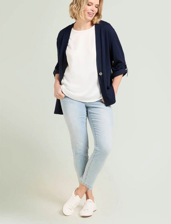 Camicia manica corta curvy Luisa Viola - latte