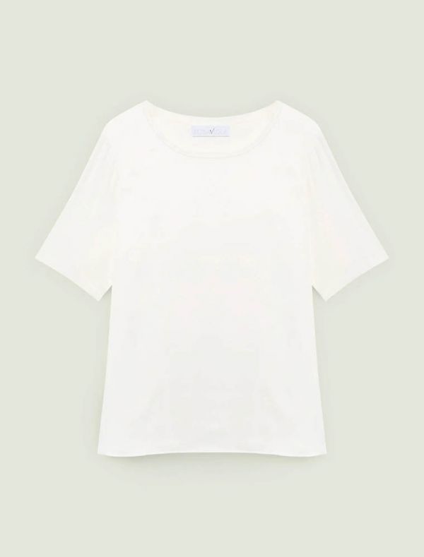 Camicia manica corta curvy Luisa Viola - latte