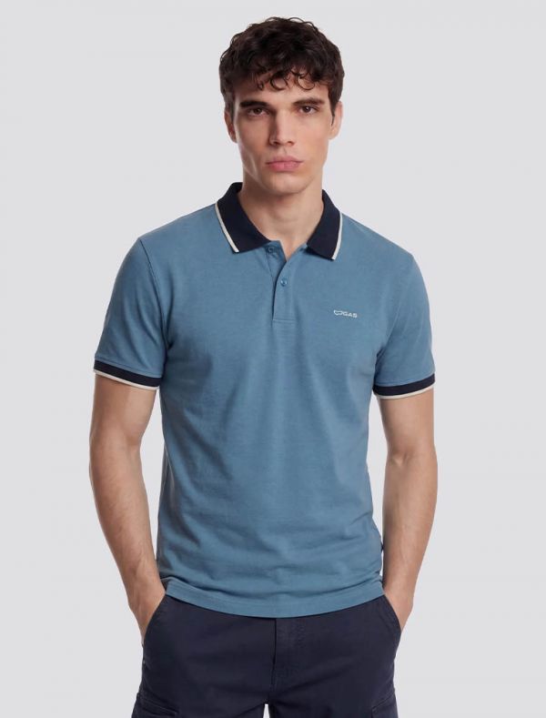 Polo manica corta Gas - azzurro