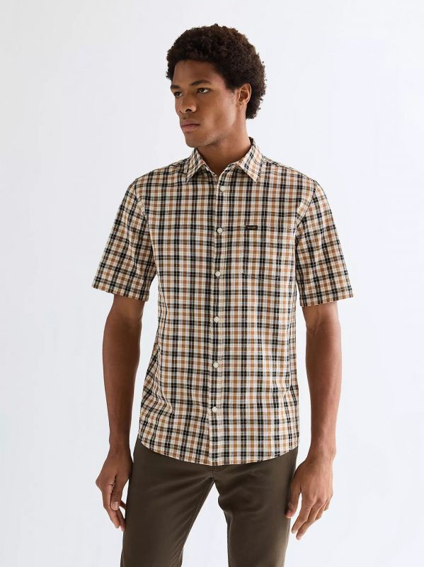 Camicia manica corta casual Wrangler - kaki