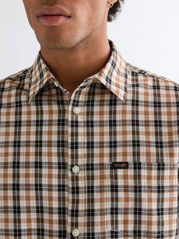 Camicia manica corta casual Wrangler - kaki