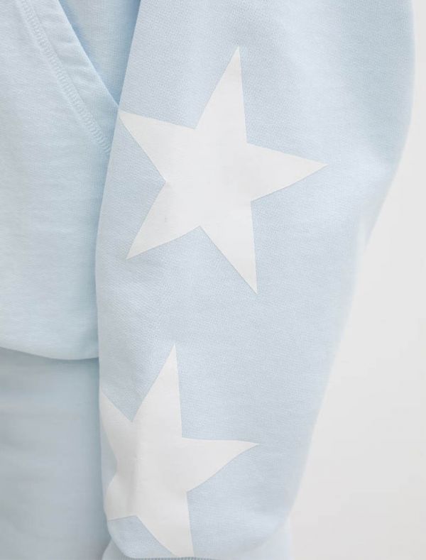 Maglia in felpa zip cappuccio Guess Jeans - azzurro