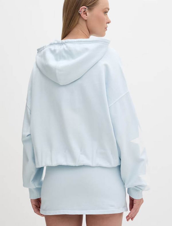 Maglia in felpa zip cappuccio Guess Jeans - azzurro