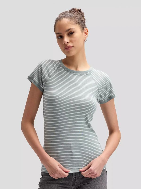 T-shirt manica corta Lee - verde bianco