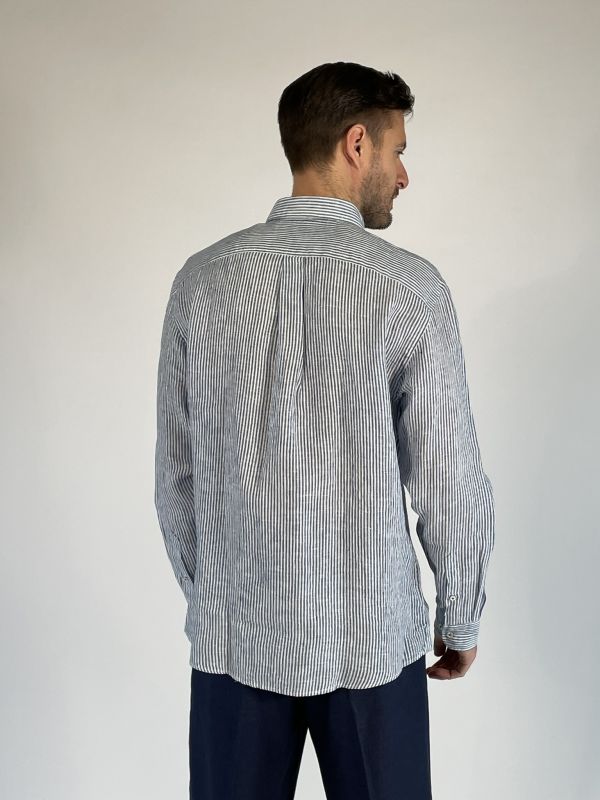 Camicia manica lunga casual Fynch-hatton - riga blu