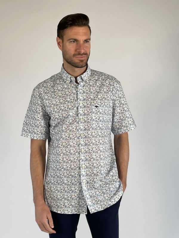 Camicia manica corta casual Fynch-hatton - rosso blu