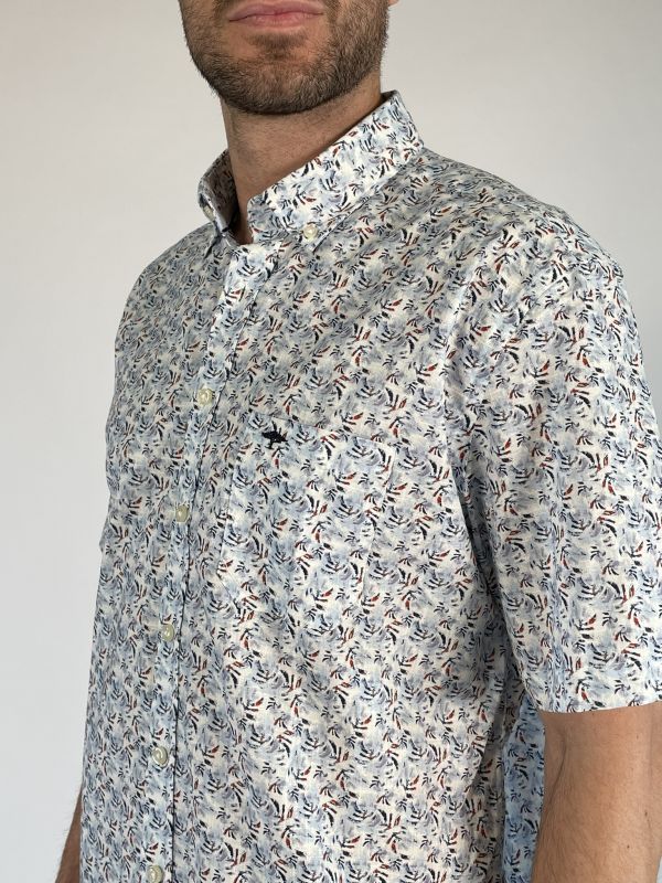 Camicia manica corta casual Fynch-hatton - rosso blu