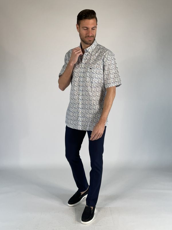 Camicia manica corta casual Fynch-hatton - rosso blu