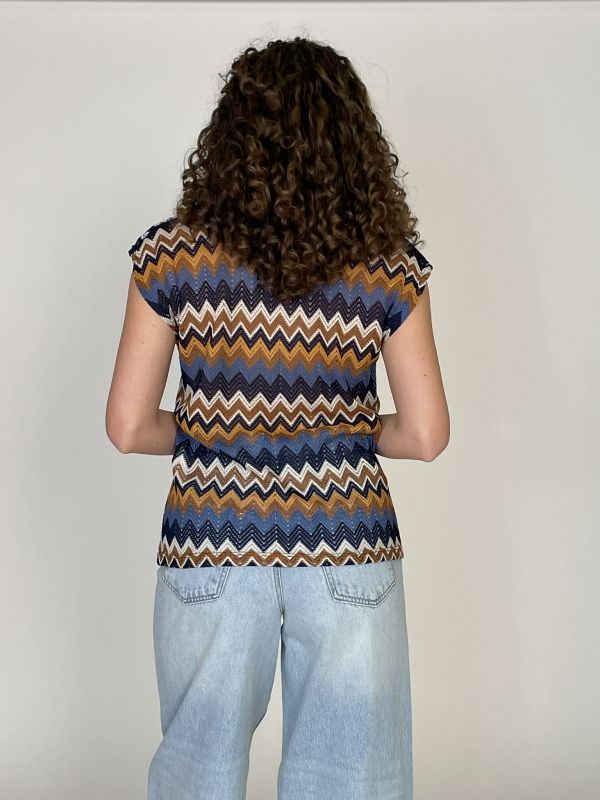 Maglia manica corta Artigli - blu marrone
