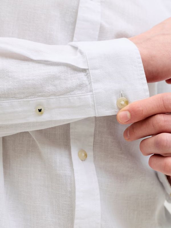 Camicia manica lunga lino Jack & Jones - white