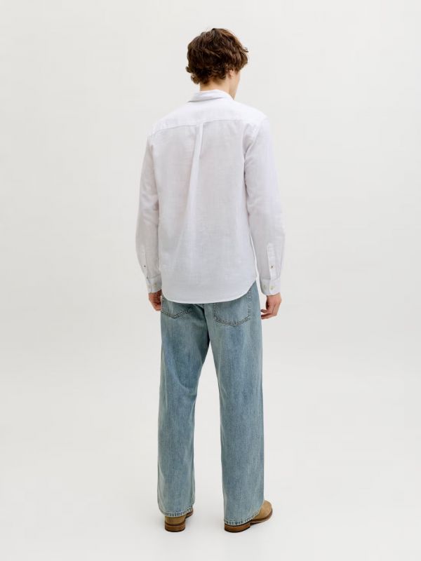 Camicia manica lunga lino Jack & Jones - white